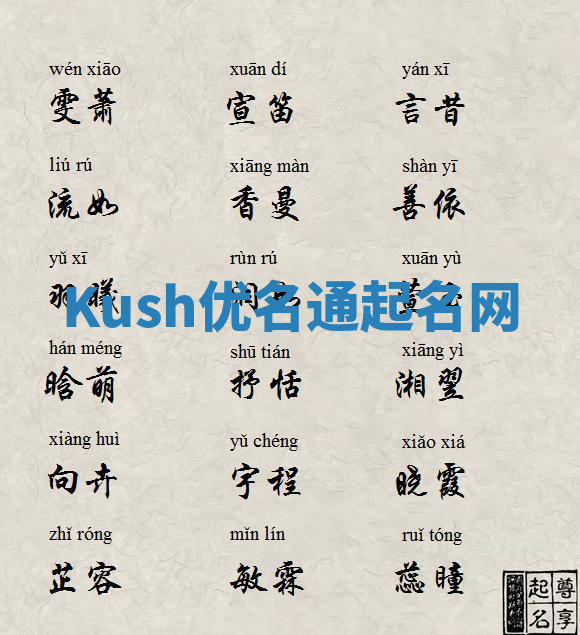 Kush优名通起名网 Kush优名通起名网