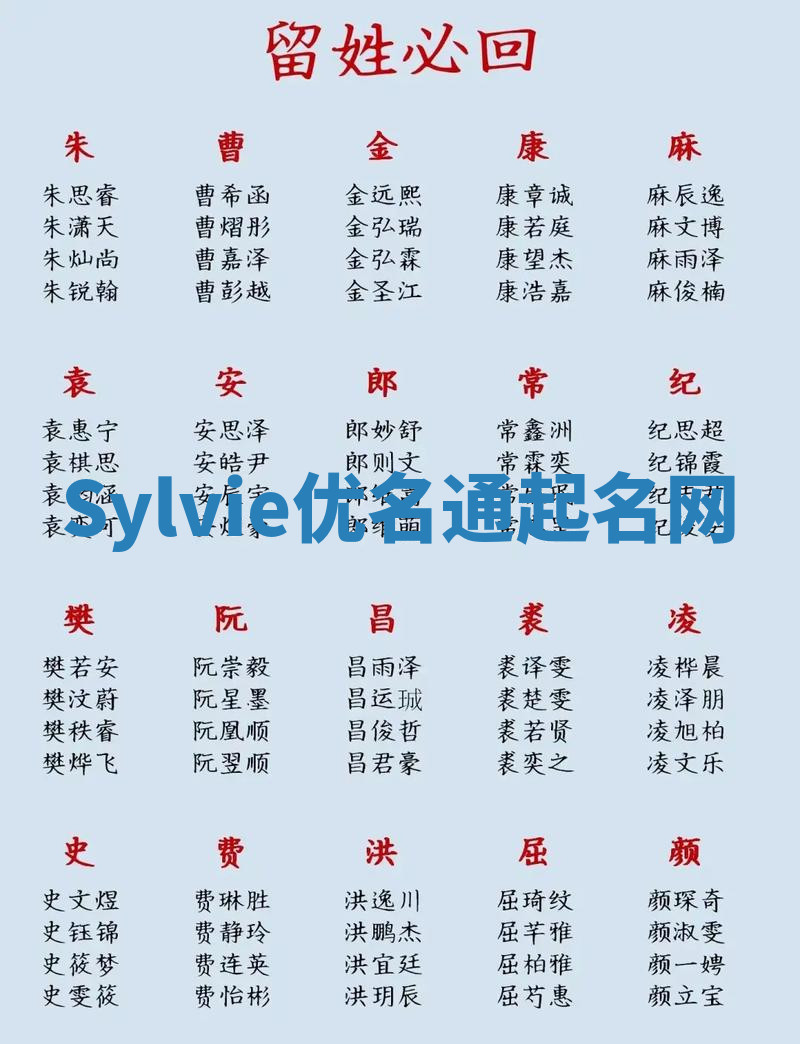 Sylvie优名通起名网 Sylvie优名通起名网
