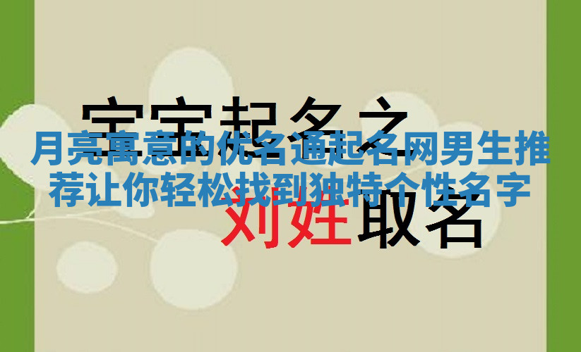 月亮寓意的优名通起名网男生推荐让你轻松找到独特个性名字