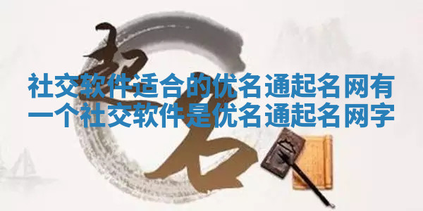 社交软件适合的优名通起名网_有一个社交软件是优名通起名网字